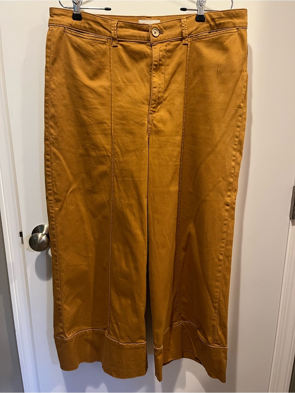 Women’s Wide-Leg Anthropologie Chino Pants in Mustard